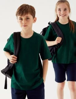 M&S Collection PE Kit Unisex Pure Cotton T-Shirt (2-16 Yrs) -School Uniform Sales Store SD 04 T93 2760 EE X EC 0