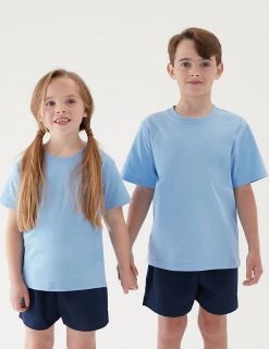 M&S Collection PE Kit Unisex Pure Cotton T-Shirt (2-16 Yrs) -School Uniform Sales Store SD 04 T93 2760 QE X EC 0