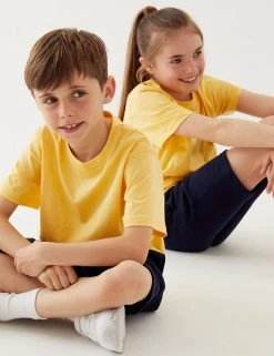 M&S Collection PE Kit Unisex Pure Cotton T-Shirt (2-16 Yrs) -School Uniform Sales Store SD 04 T93 2760 R0 X EC 0