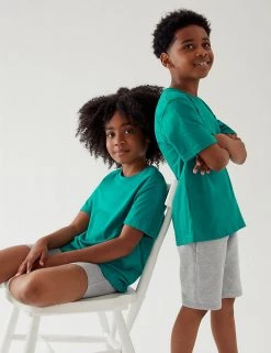 M&S Collection PE Kit Unisex Pure Cotton T-Shirt (2-16 Yrs) -School Uniform Sales Store SD 04 T93 2760 XS X EC 0