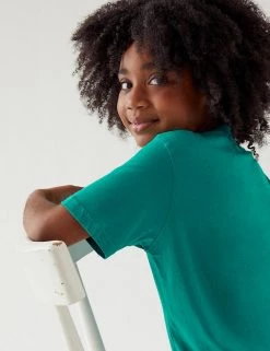 M&S Collection PE Kit Unisex Pure Cotton T-Shirt (2-16 Yrs) -School Uniform Sales Store SD 04 T93 2760 XS X EC 3