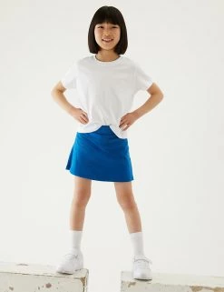 M&S Collection Shorts Girls' Cotton With Stretch Sports Skorts (2-16 Yrs) -School Uniform Sales Store SD 04 T93 5252 RA X EC 0