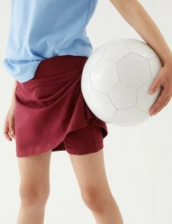 M&S Collection Shorts Girls' Cotton With Stretch Sports Skorts (2-16 Yrs) -School Uniform Sales Store SD 04 T93 5252 XM X EC 3