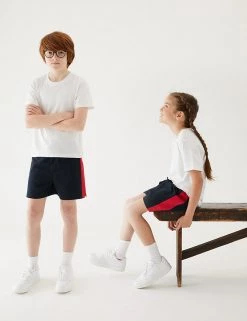 M&S Collection Unisex Pure Cotton Sports Shorts (2-16 Yrs) -School Uniform Sales Store SD 04 T93 5254 B4 X EC 0