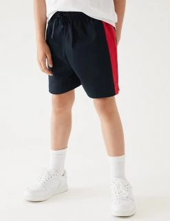 M&S Collection Unisex Pure Cotton Sports Shorts (2-16 Yrs) -School Uniform Sales Store SD 04 T93 5254 B4 X EC 3