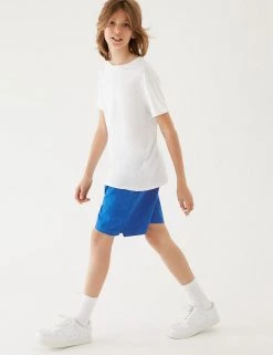 M&S Collection Unisex Pure Cotton Sports Shorts (2-16 Yrs) -School Uniform Sales Store SD 04 T93 5254 RA X EC 1