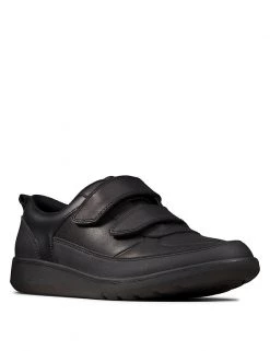 CLARKS Kids' Leather Riptape School Shoes (Youth Size 3-9)
